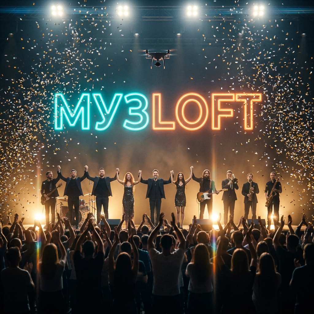 Финал концерта МУЗLOFT — поклон команды под золотым конфетти
